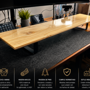 Desk Shelf Premium en Madera Natural